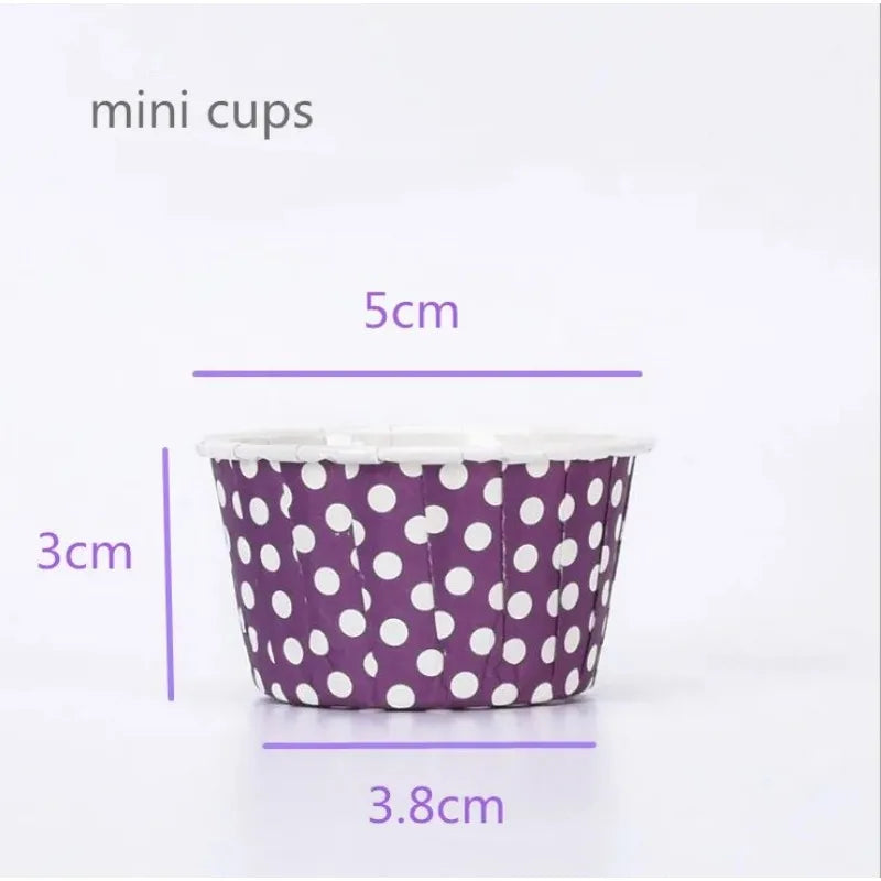 50 pcs Small Mini Pack Muffins Cup Paper Cupcake Wrappers Baking Cups Cases Muffin Boxes DIY Cake Tools Kitchen Baking Supplies