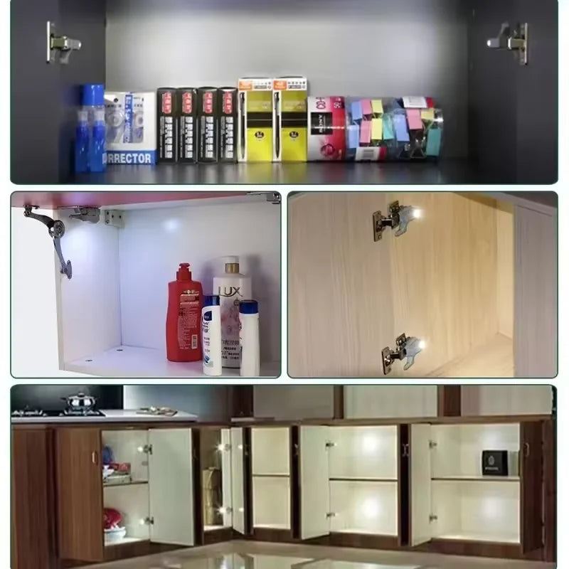 10Pcs/Set Kitchen Cupboard Lights LED Inner Hinge Lamp Lighting for Bedroom Wardrobe Closet Under Cabinet Lights Night Light