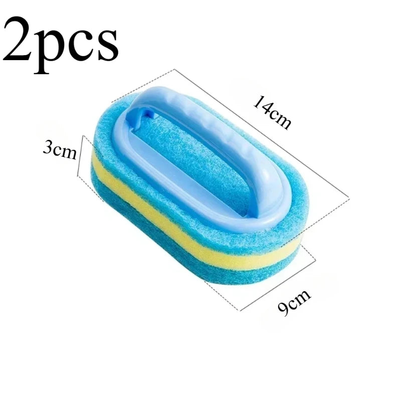 Household Cleaning Brush With Handle Sponge Easy Cleaning Kitchen Bathroom Toilet Wall Window Ceramic Tile Cleaning Tools
