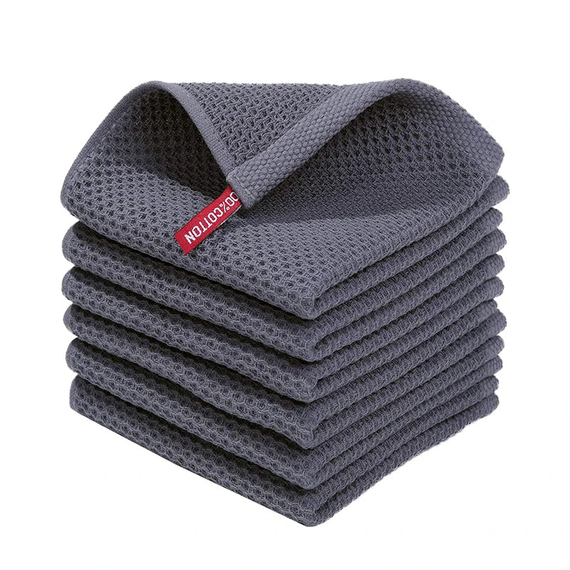 6PCS No Trace Honeycomb Absorbent Dish Tableware Kitchen Rag Towel Glass Cleaning Cleaning Tool Towel