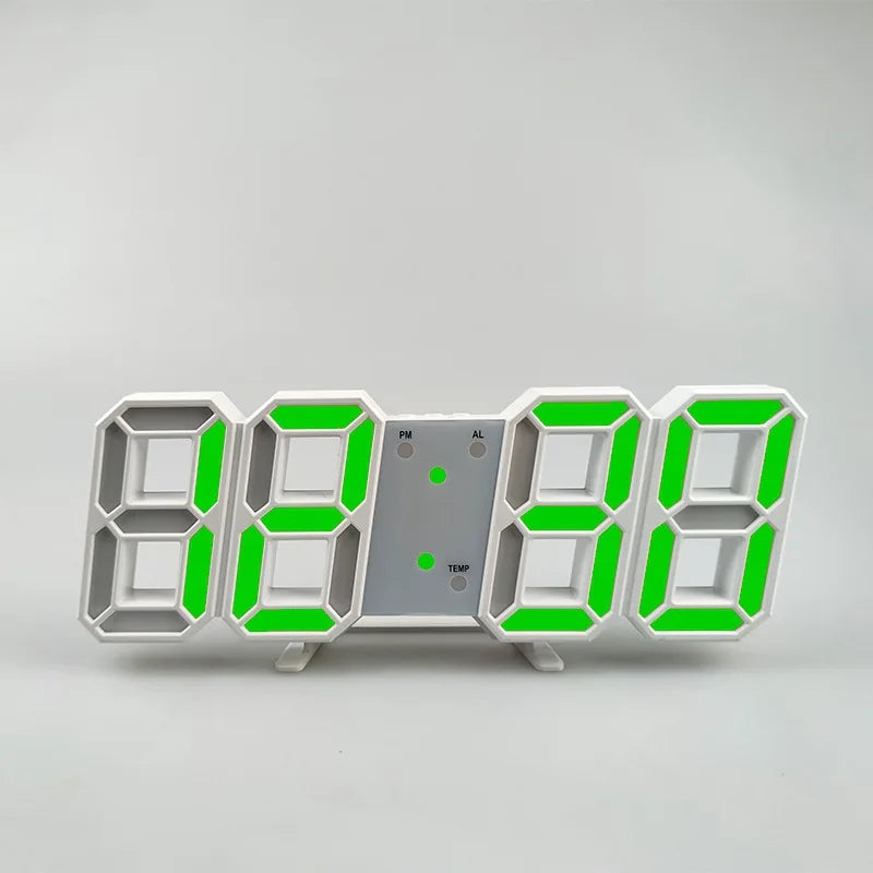 Table 3D LED Digital Alarm Clock Wall Clock Time/Date/Temperature for Home Kitchen Offices Clock Decoration Garden Clocks
