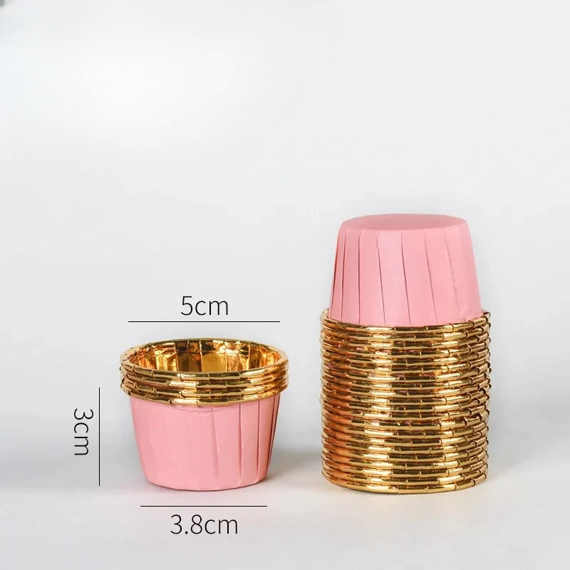 50 pcs Small Mini Pack Muffins Cup Paper Cupcake Wrappers Baking Cups Cases Muffin Boxes DIY Cake Tools Kitchen Baking Supplies