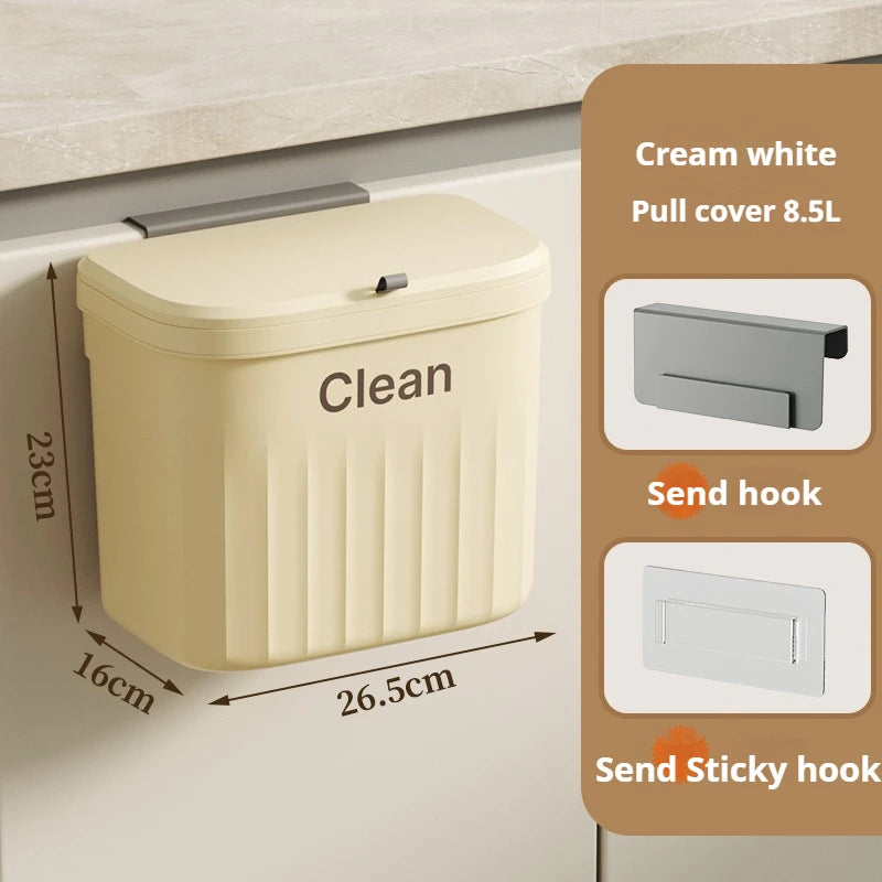 Hanging Trash can Kitchen Hanging with Lid Bathroom Accessories Mounted Recycling Garbage Baskests Wall Mounted Garbage Bins