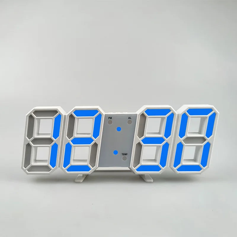 Table 3D LED Digital Alarm Clock Wall Clock Time/Date/Temperature for Home Kitchen Offices Clock Decoration Garden Clocks