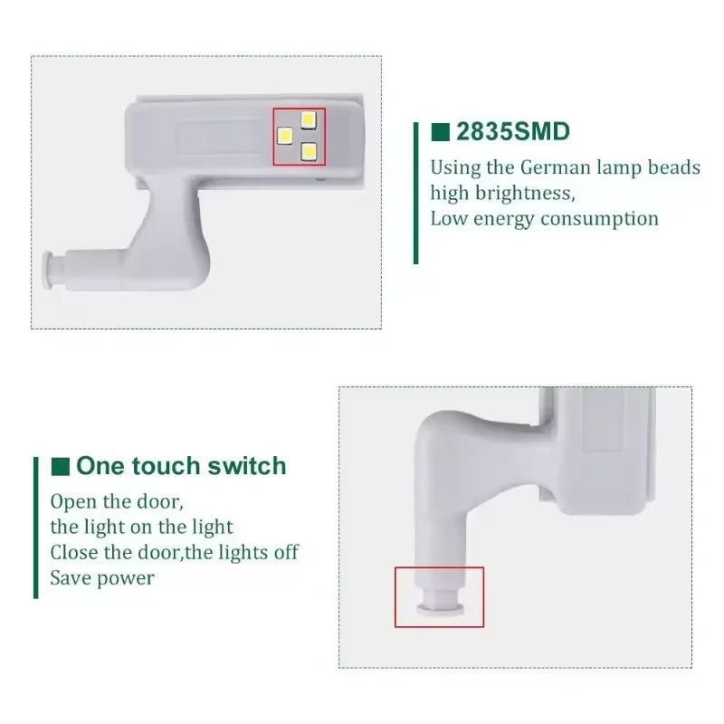 10Pcs/Set Kitchen Cupboard Lights LED Inner Hinge Lamp Lighting for Bedroom Wardrobe Closet Under Cabinet Lights Night Light