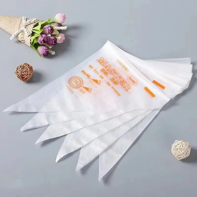 100pcs/200pcs/300pcs Transparent Extruded Cream Bag Disposable Piping Bag Cake Decoration Kitchen Baking