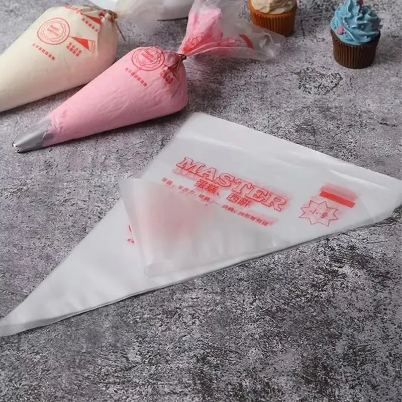 100pcs/200pcs/300pcs Transparent Extruded Cream Bag Disposable Piping Bag Cake Decoration Kitchen Baking