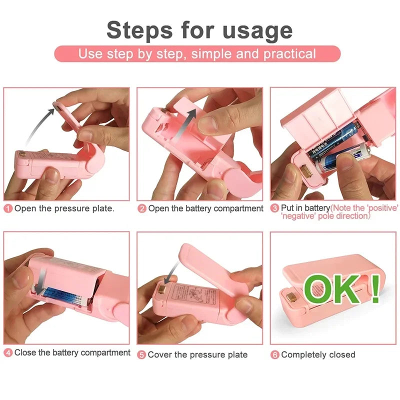 1pc Mini Heat Bag Sealing Machine Package Sealer Bags Thermal Plastic Food Bag Closure Portable Sealer Kitchen Accessories Tools