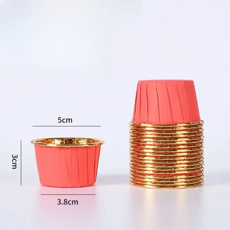 50 pcs Small Mini Pack Muffins Cup Paper Cupcake Wrappers Baking Cups Cases Muffin Boxes DIY Cake Tools Kitchen Baking Supplies